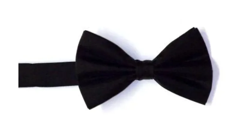 L.A. Smith Twill Silk Bow Tie Black B5004/1 
