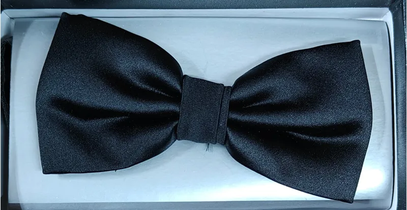  P.L Sells Bow Tie Silk Satin Black