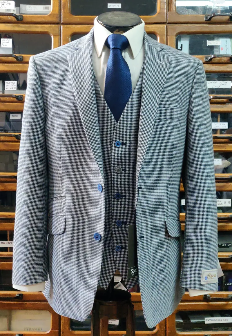 Scott By the Label Jacket Blue Houndstooth S20120J 