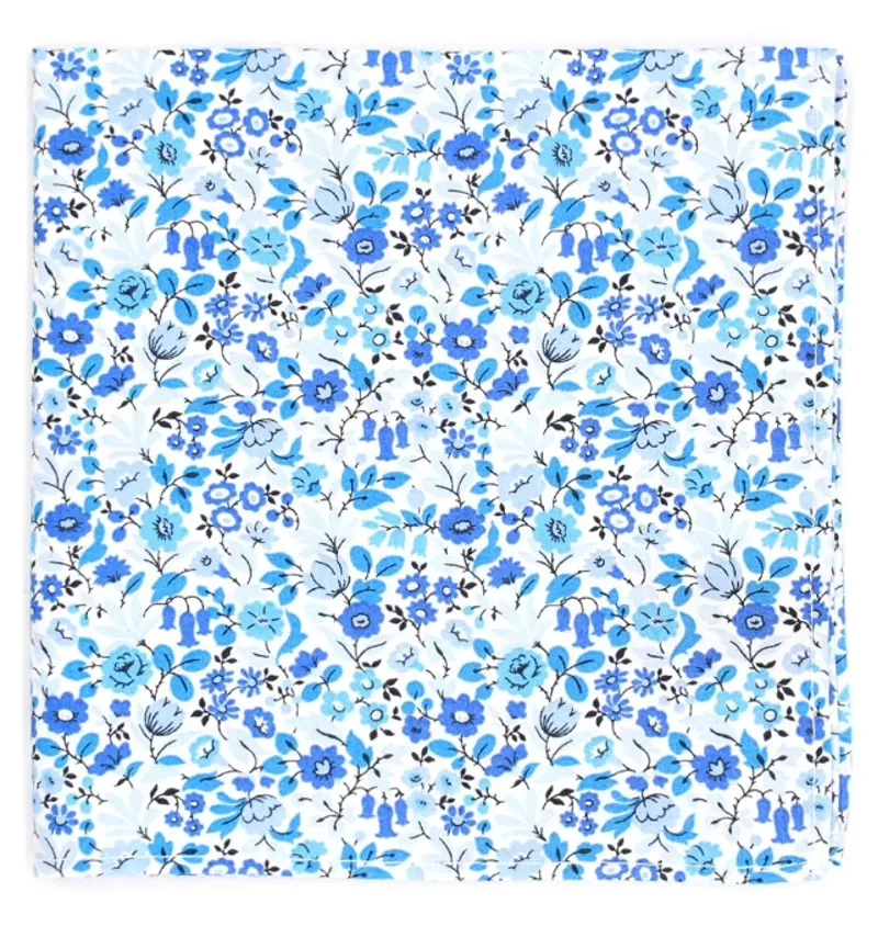 Liberty Print Fabric Pocket Square Astrid Niva Blue LIBTPH88/1/OS