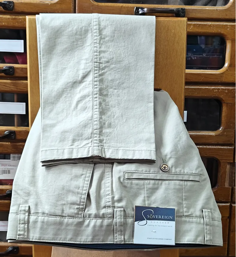  Gurteen Longford Spring Stretch Cotton Chino Stone 1223/011 