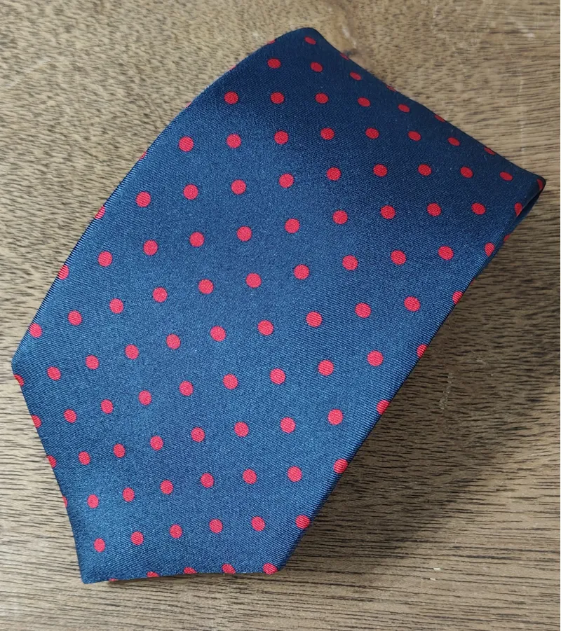 P.L. Sells Spot Silk Tie Navy-Wine N666 