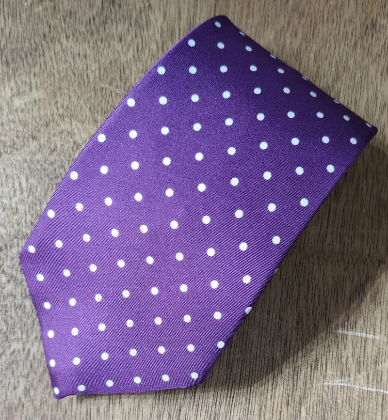 P.L. Sells Spot Silk Tie Purple White N666