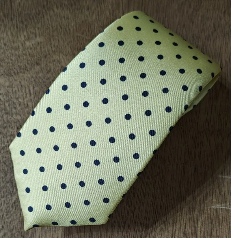 P.L. Sells Spot Silk Tie Yellow-Blue N666 