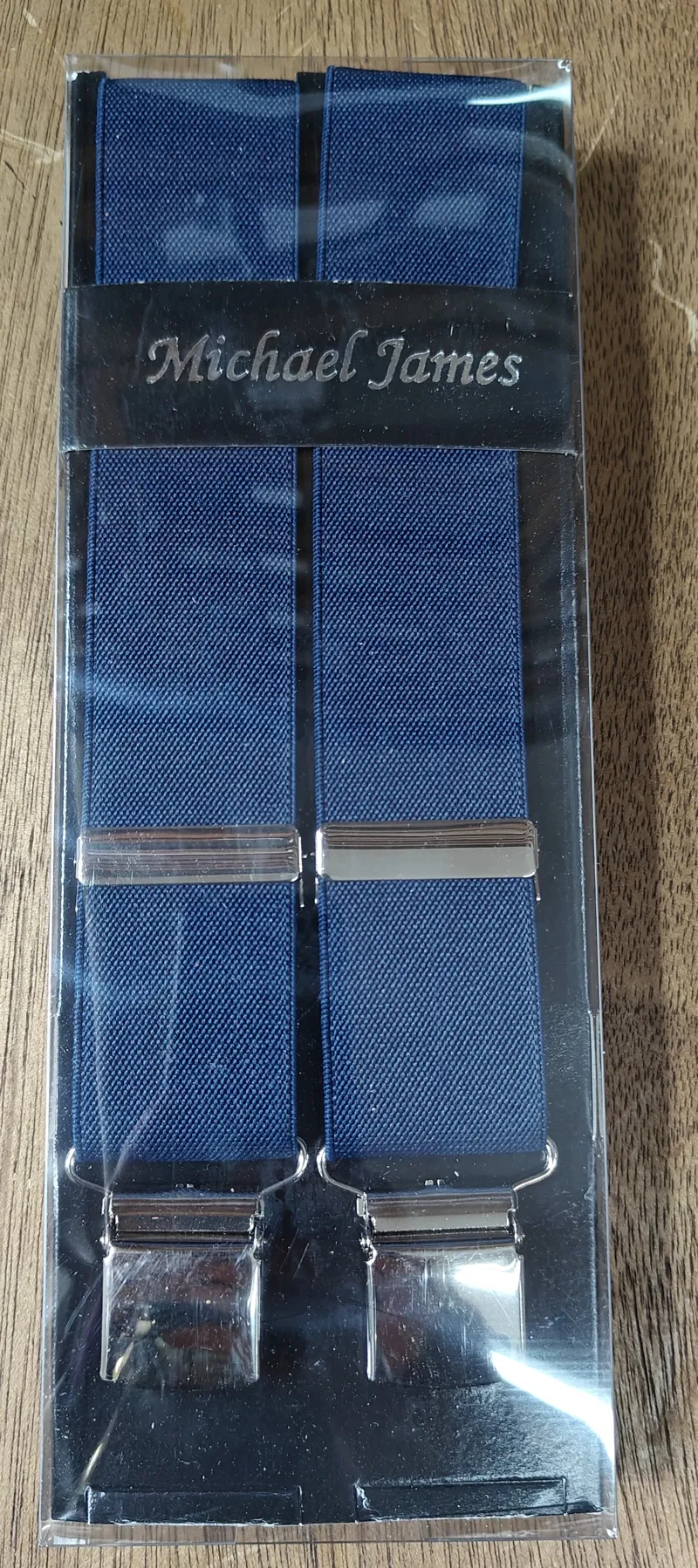 Michael James Braces Wide Clip Navy 