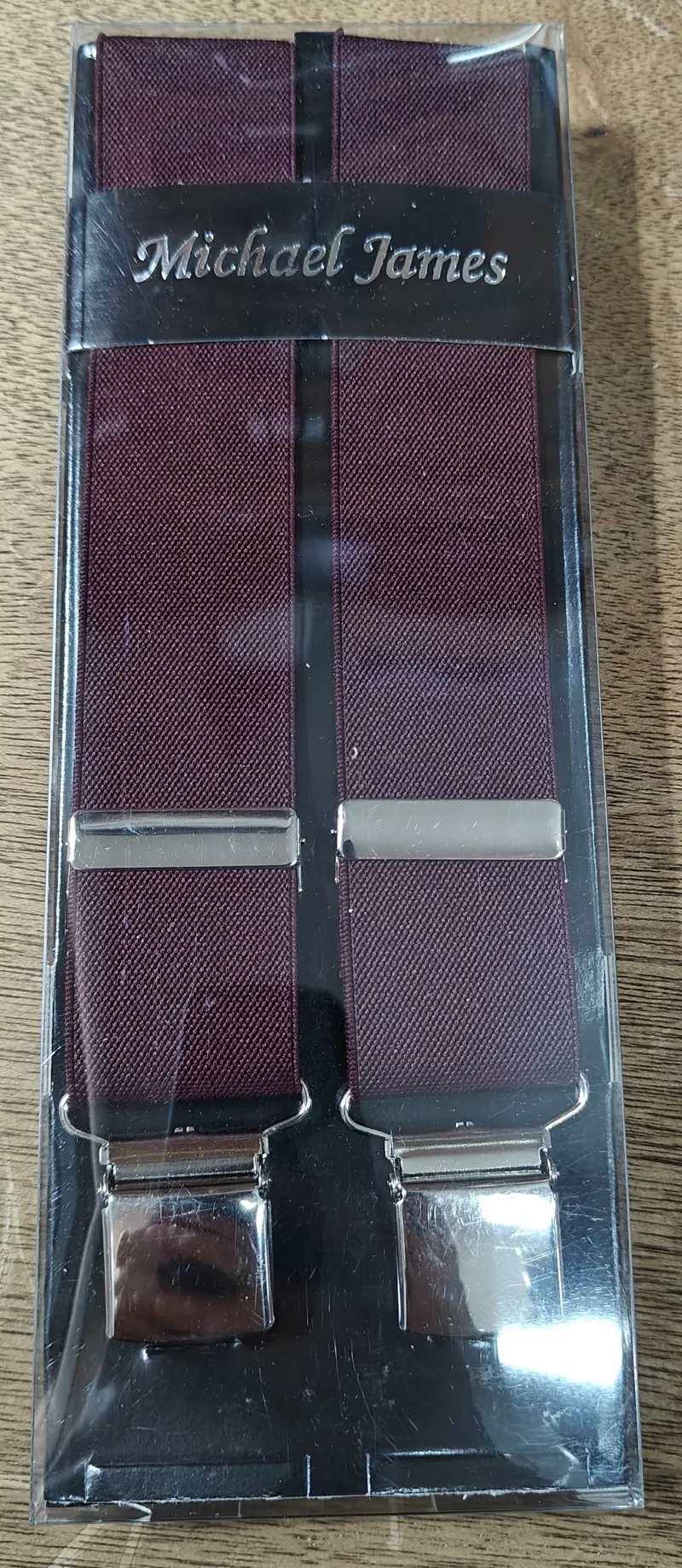 Michael James Braces Wide Clip Plum