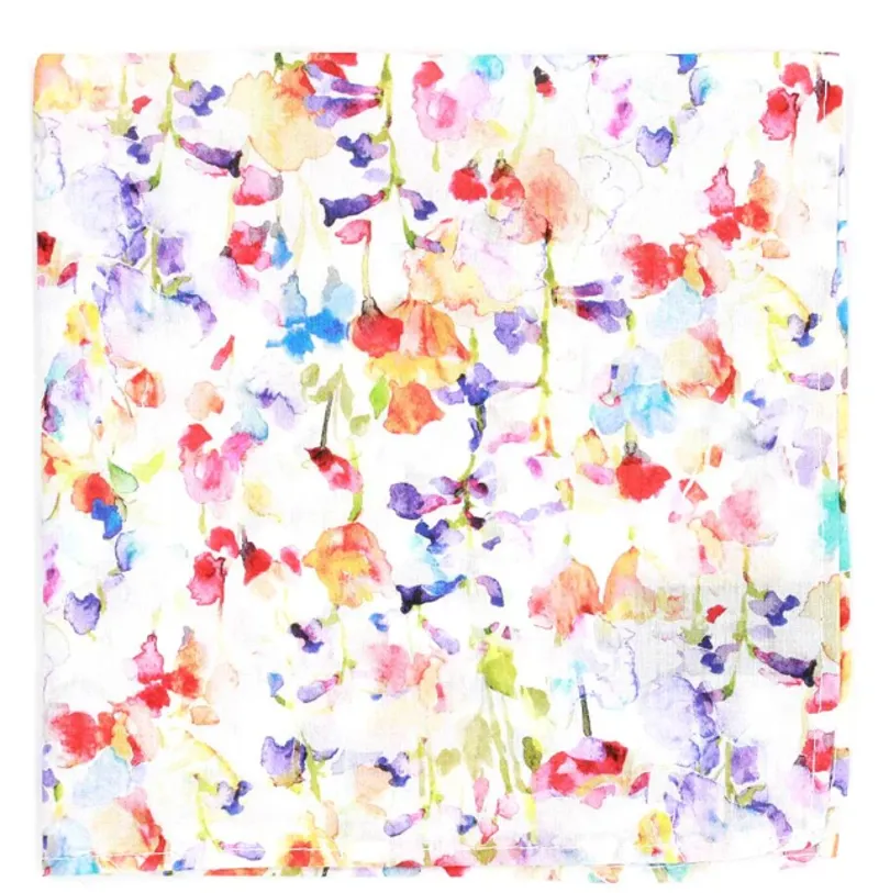  Liberty Print Fabric Pocket Square Inky Fields Red LIBTPH90/2/OS