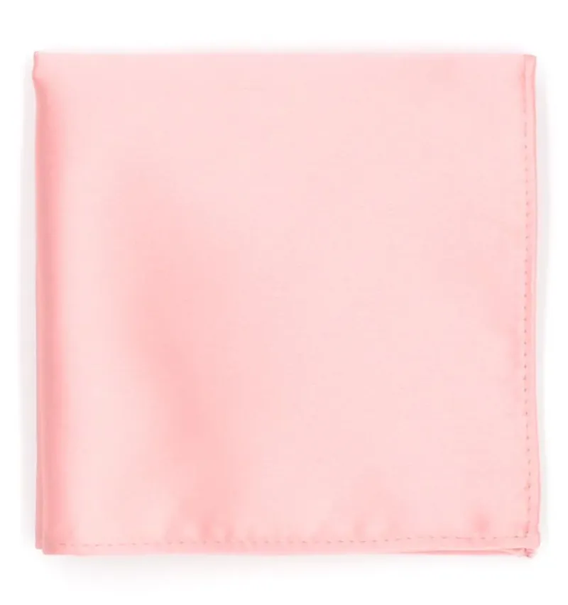 L.A. Smith Plain Satin Pocket Square Rose TPH1889/1/OS 