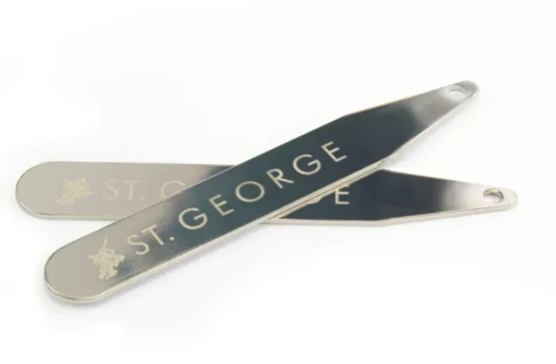  St George Collar Stay Brushed Silver 6.5cms