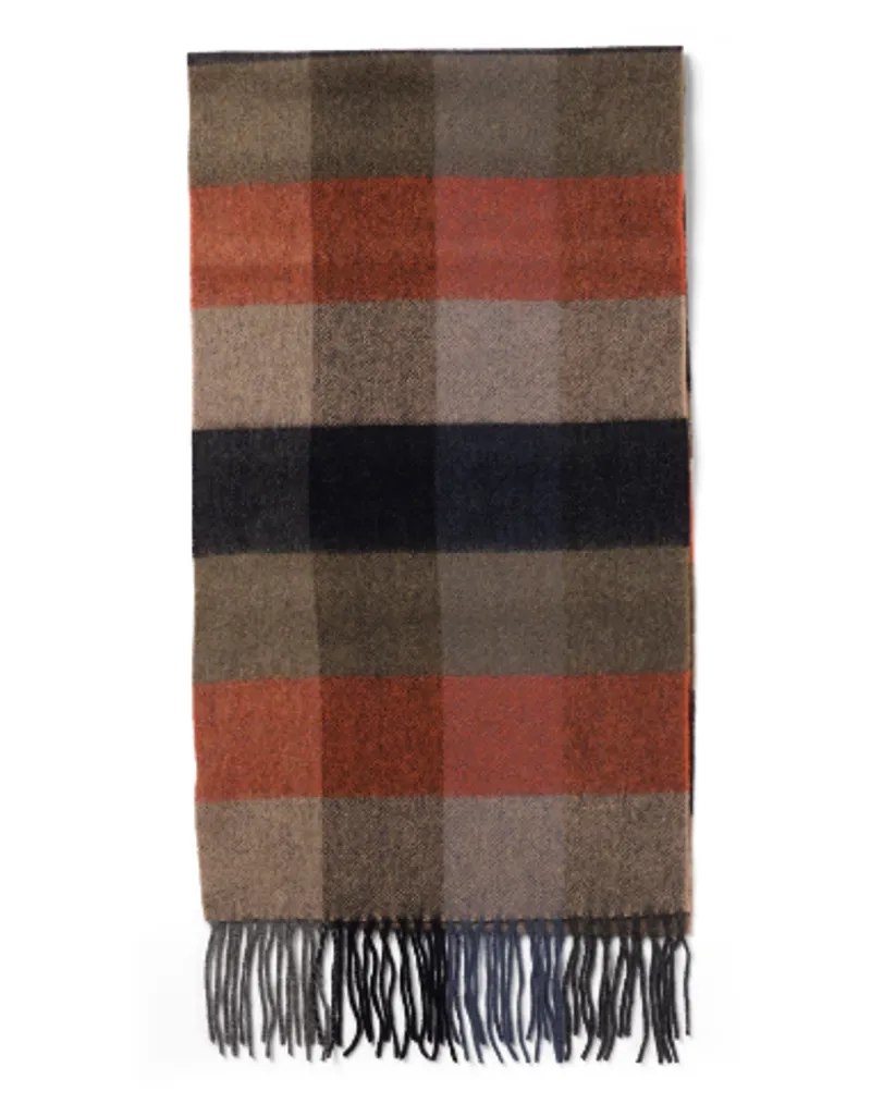  Failsworth Lambswool Scarf Orange/Brown Check 720