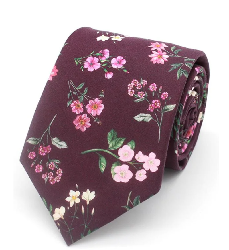 L.A. Smith Liberty Print Tie Annie Plum LIBT78/2 