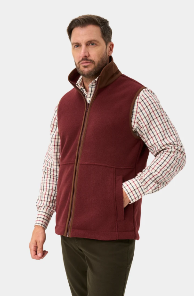 Alan Paine Aylsham Gilet Bordeaux-1