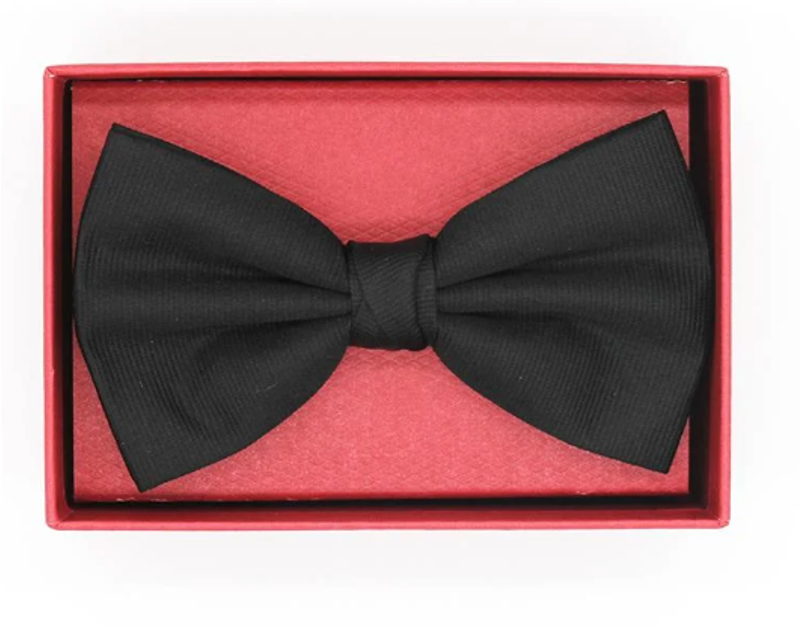 L.A. Smith  Silk Crosgrain Pre Tied Bow Black B5005/1
