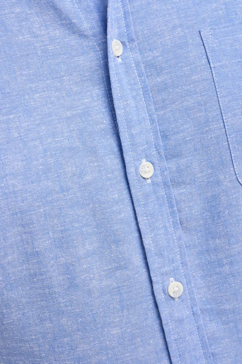 D2 Half Sleeve Linen Shirt Blue DTLS1202 -3
