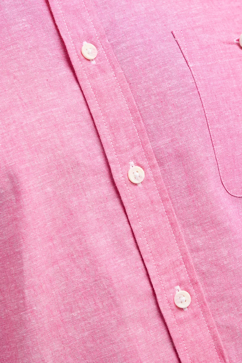 D2  Half Sleeve Linen Shirt Pink DTLS1202-3
