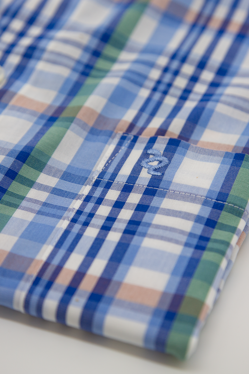 D2 Half Sleeve Blue Check ShirtDTLS1303 -2