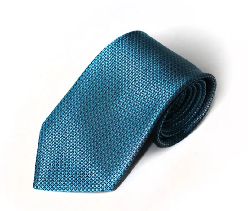 PL Sells Semi Plain Jacquard Tie Turquoise F222/12