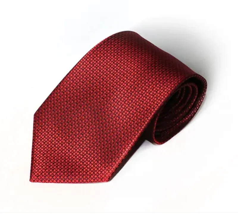PL Sells Semi Plain Jacquard Tie Red F222/14 