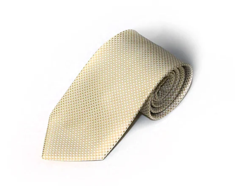PL Sells Semi Plain Jacquard Tie Cream F222/22 
