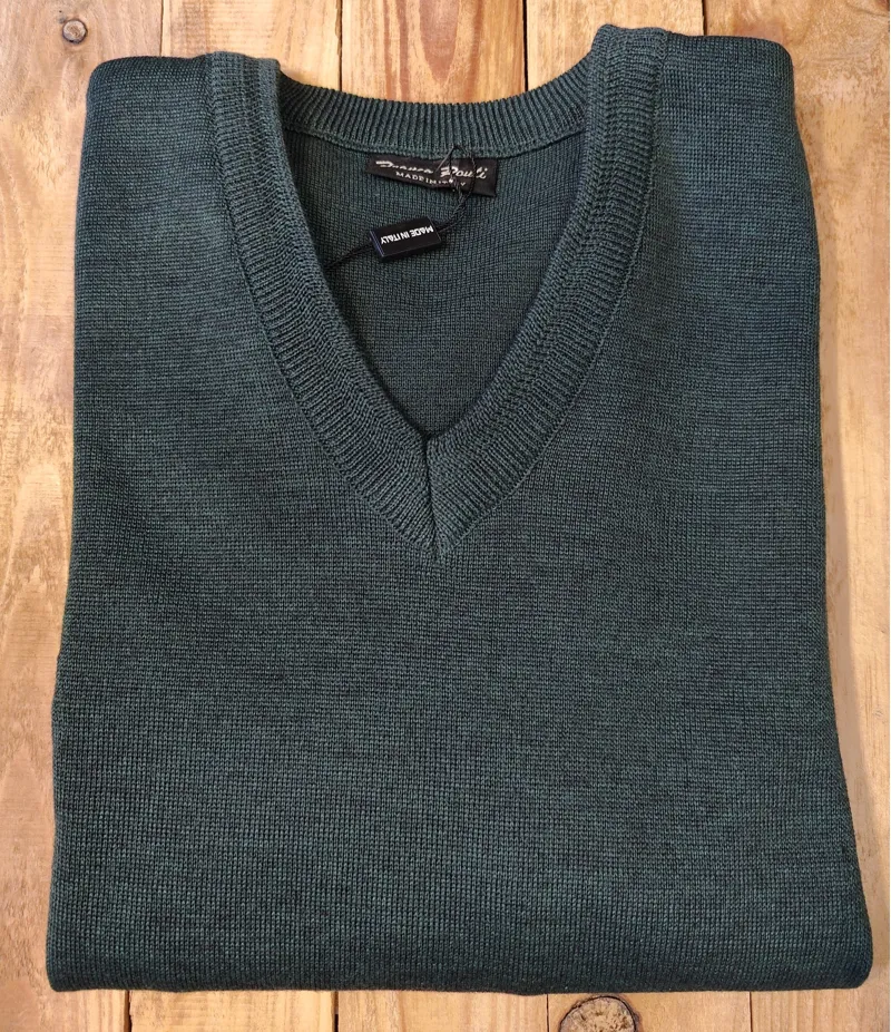  Franco Ponti V-Neck Jumper 50/50 Fern K01
