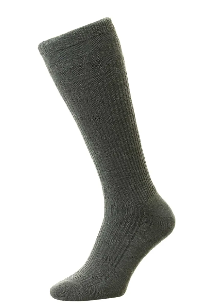 HJ98 Mid Grey Half-Hose Wool Softop