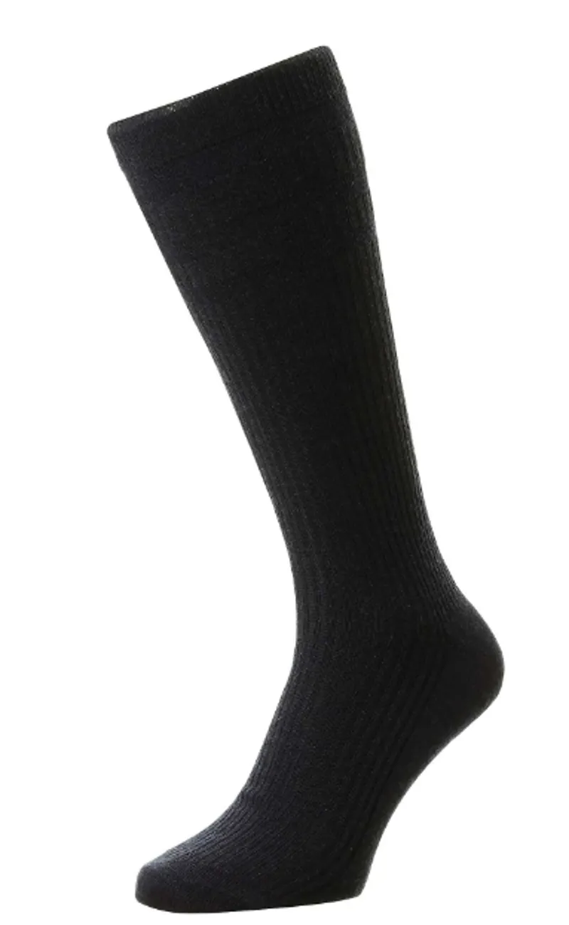 HJ98 Dark Navy Half-Hose Wool Softop