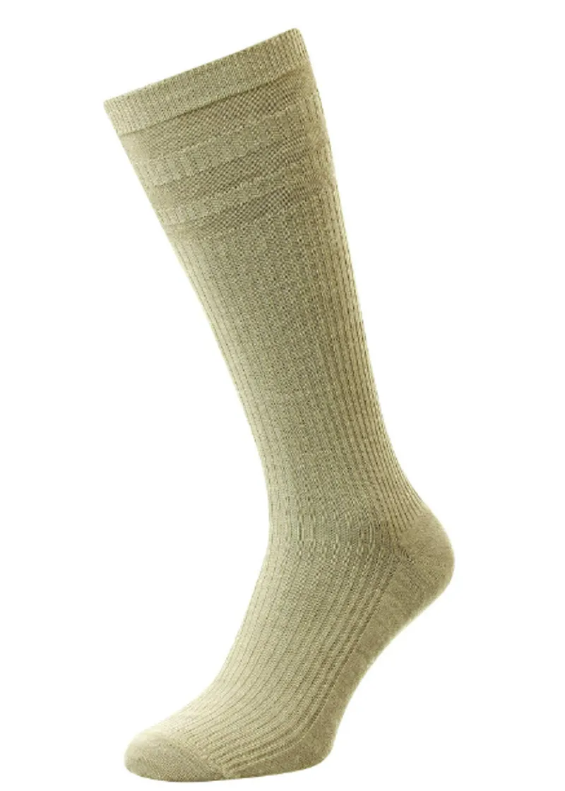 HJ98 Oatmeal Half-Hose Wool Softop