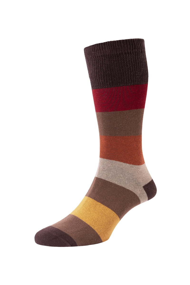 HJ Hall Comfort Top Block Stripe Brown HJ650 