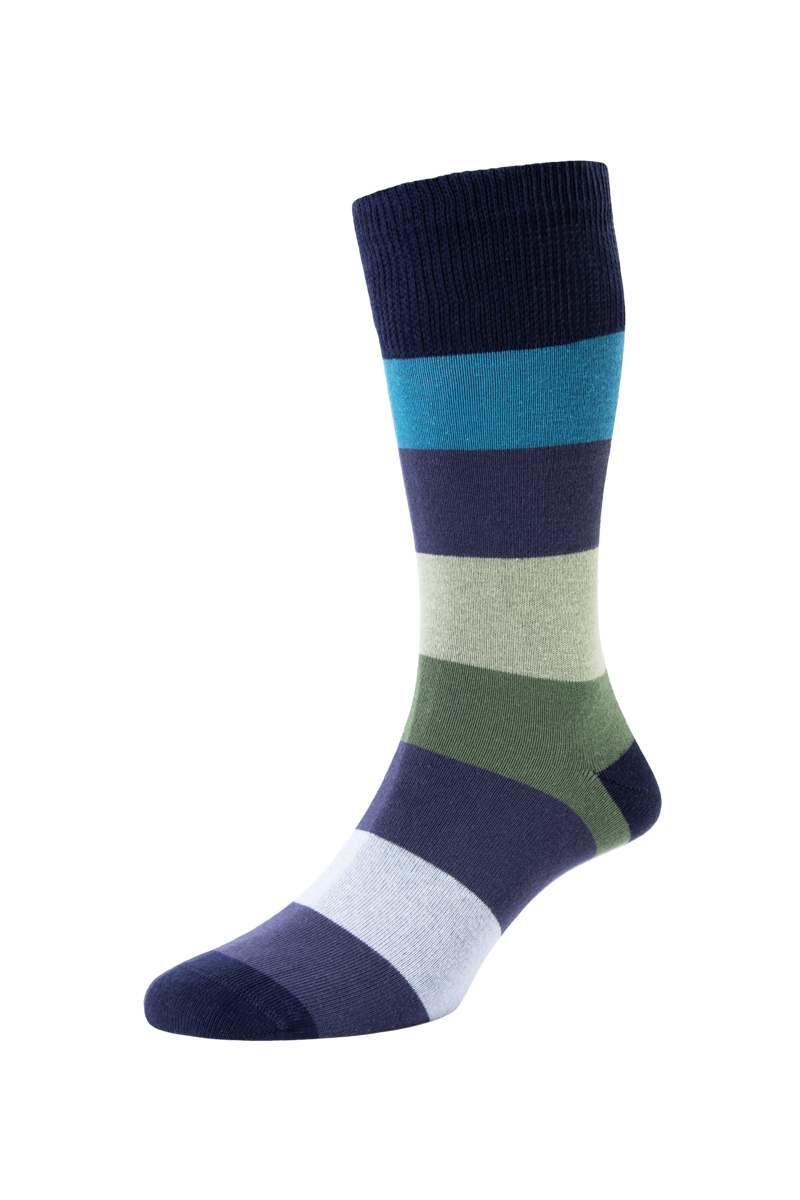 HJ Hall Comfort Top Block Stripe Navy HJ650  