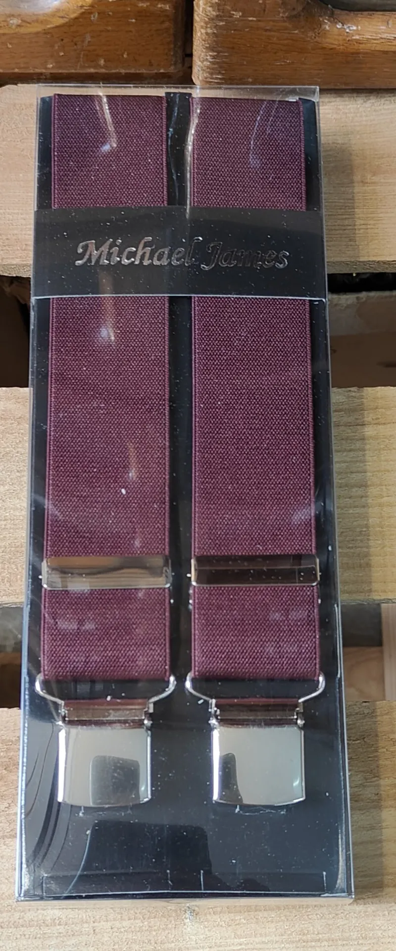 Michael James Braces Wide Clip Wine