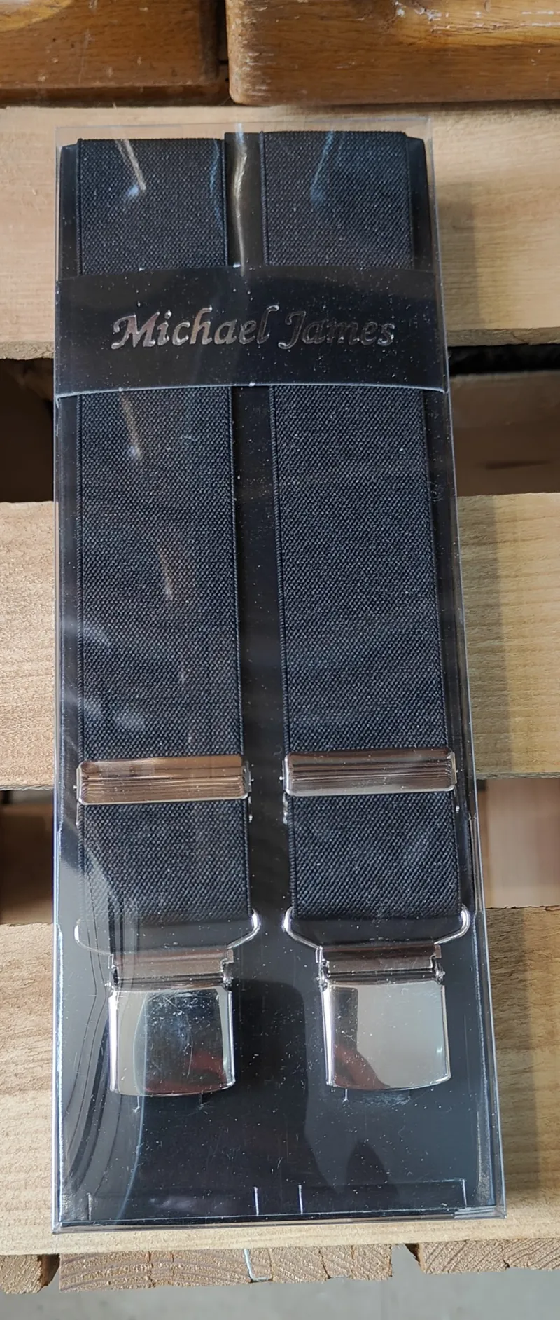 Michael James Braces Wide Clip Black 