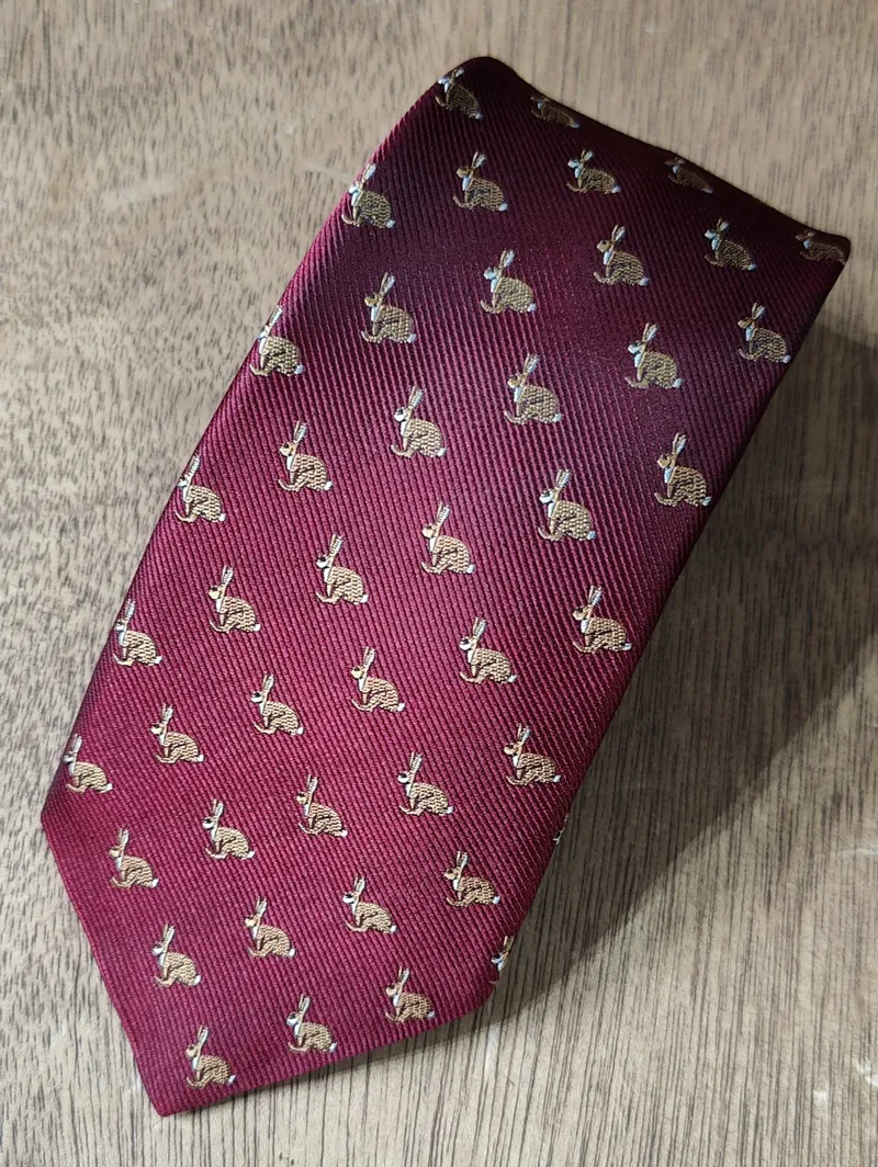 P.L. Sells Hare on Wine Silk Tie N500/13