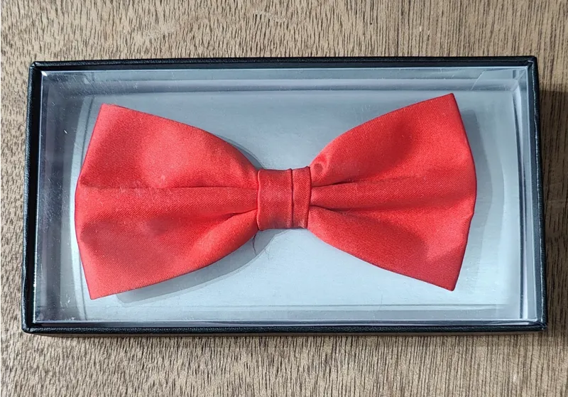 PL Sells Plain Satin Bow Tie Red B210/5 