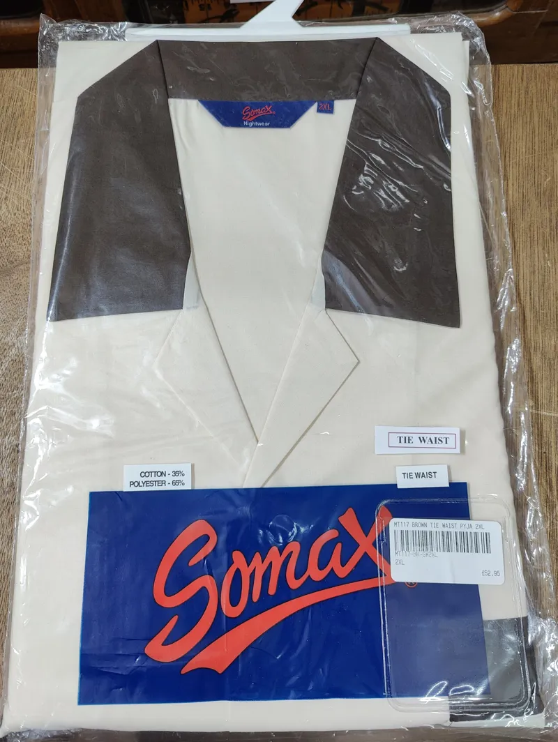  Somax Lightweight Pyjamas Tie Waist Brown MT117 