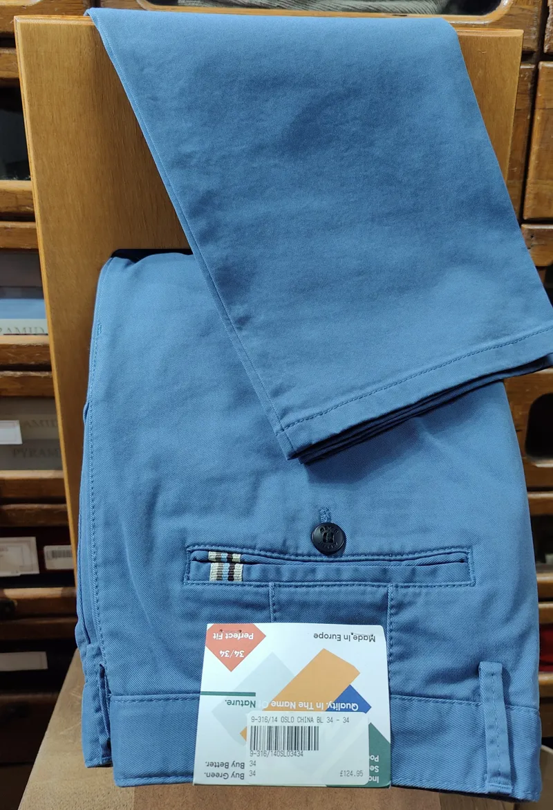 Meyer Oslo Travel Trousers China Blue 9-316/14 