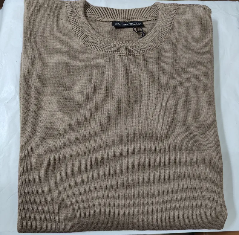  Franco Ponti 50/50 Crew Neck Jumper Taupe K02 