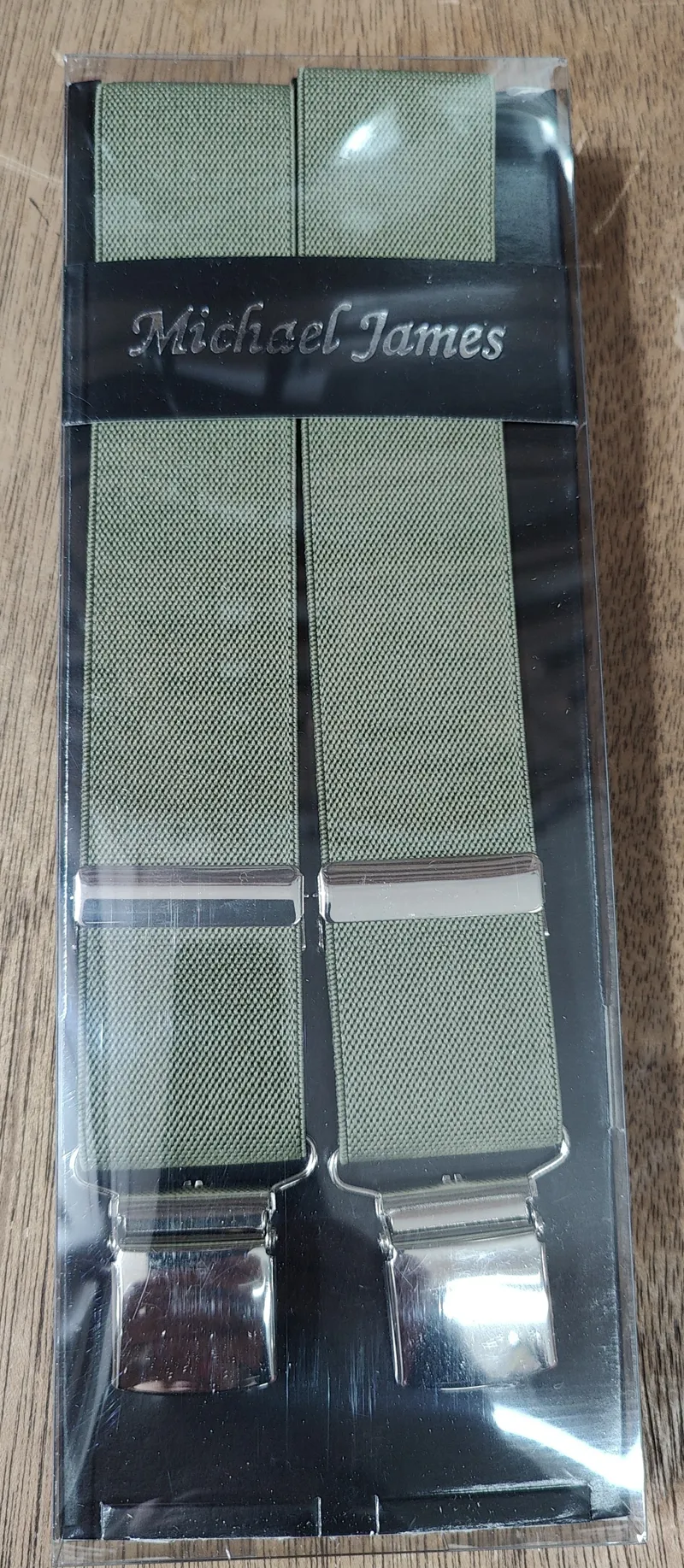 Michael James Braces Wide Clip Khaki 