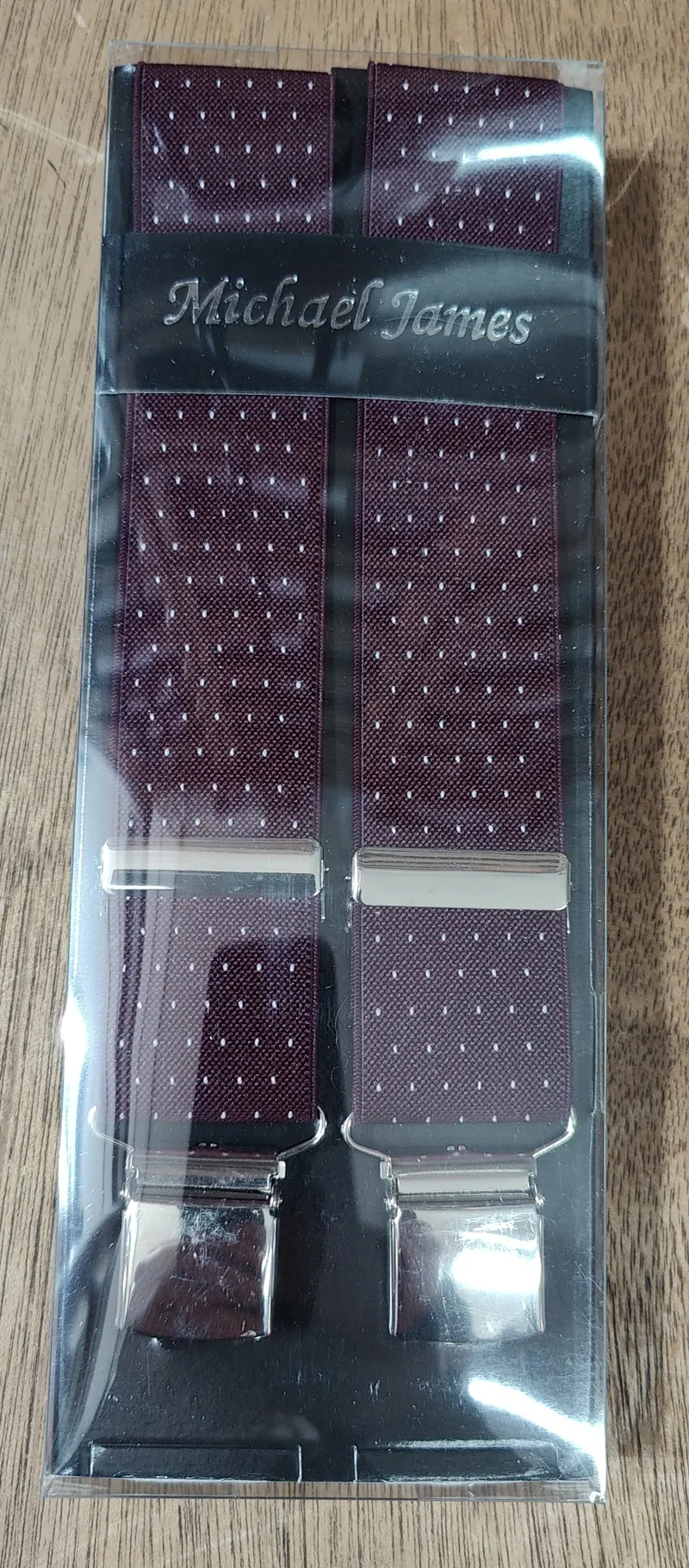  Michael James Braces Wide Clip Wine Spots