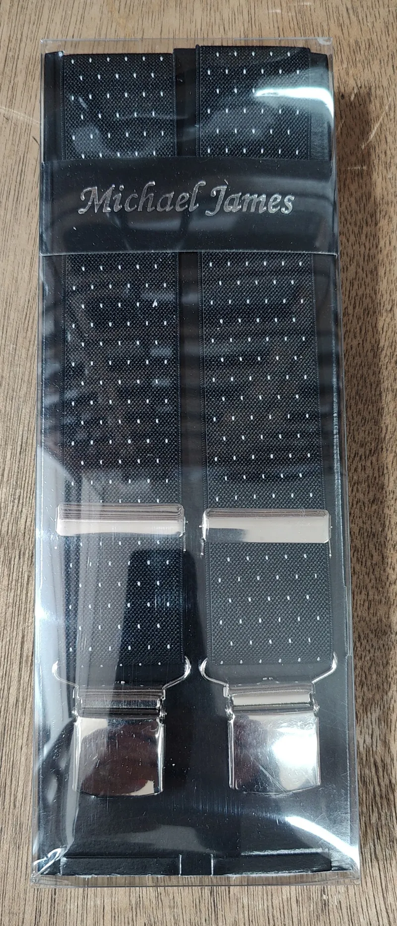  Michael James Braces Wide Clip Black Spots