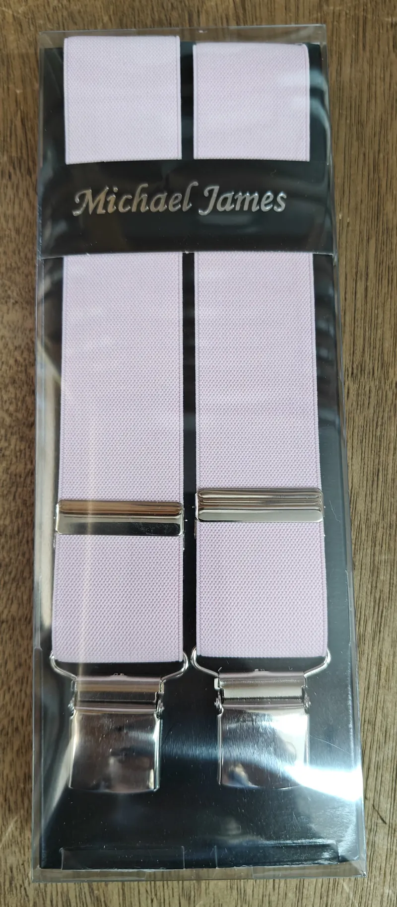 Michael James Braces Wide Clip Pink