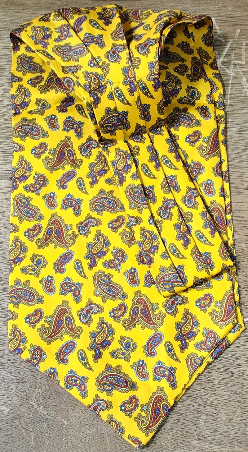 P.L Sells Silk Cravat Yellow Paisley  C100 