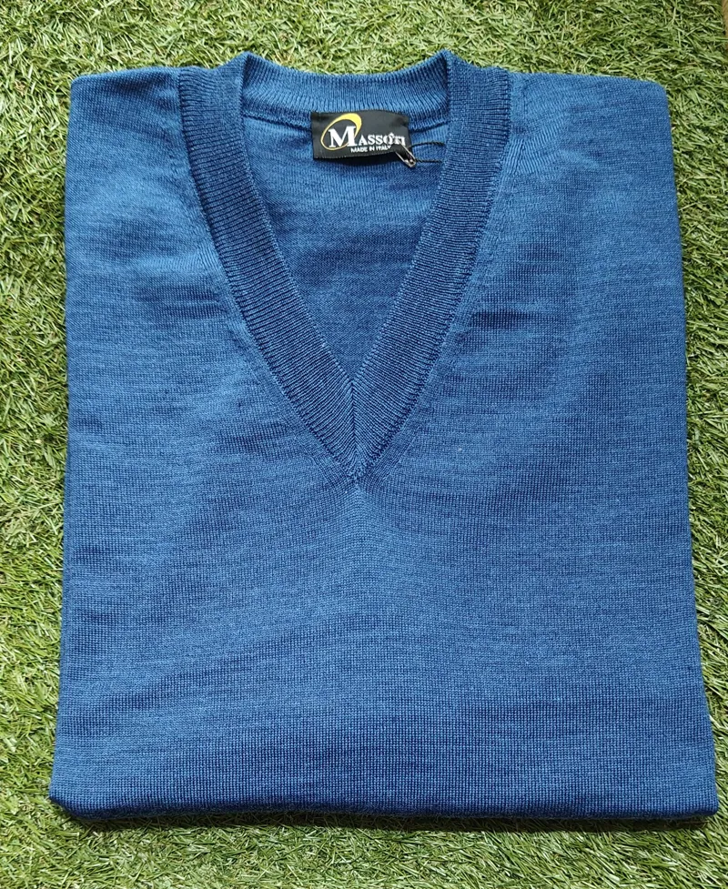 Massotti V Neck Jumper Admiral W01