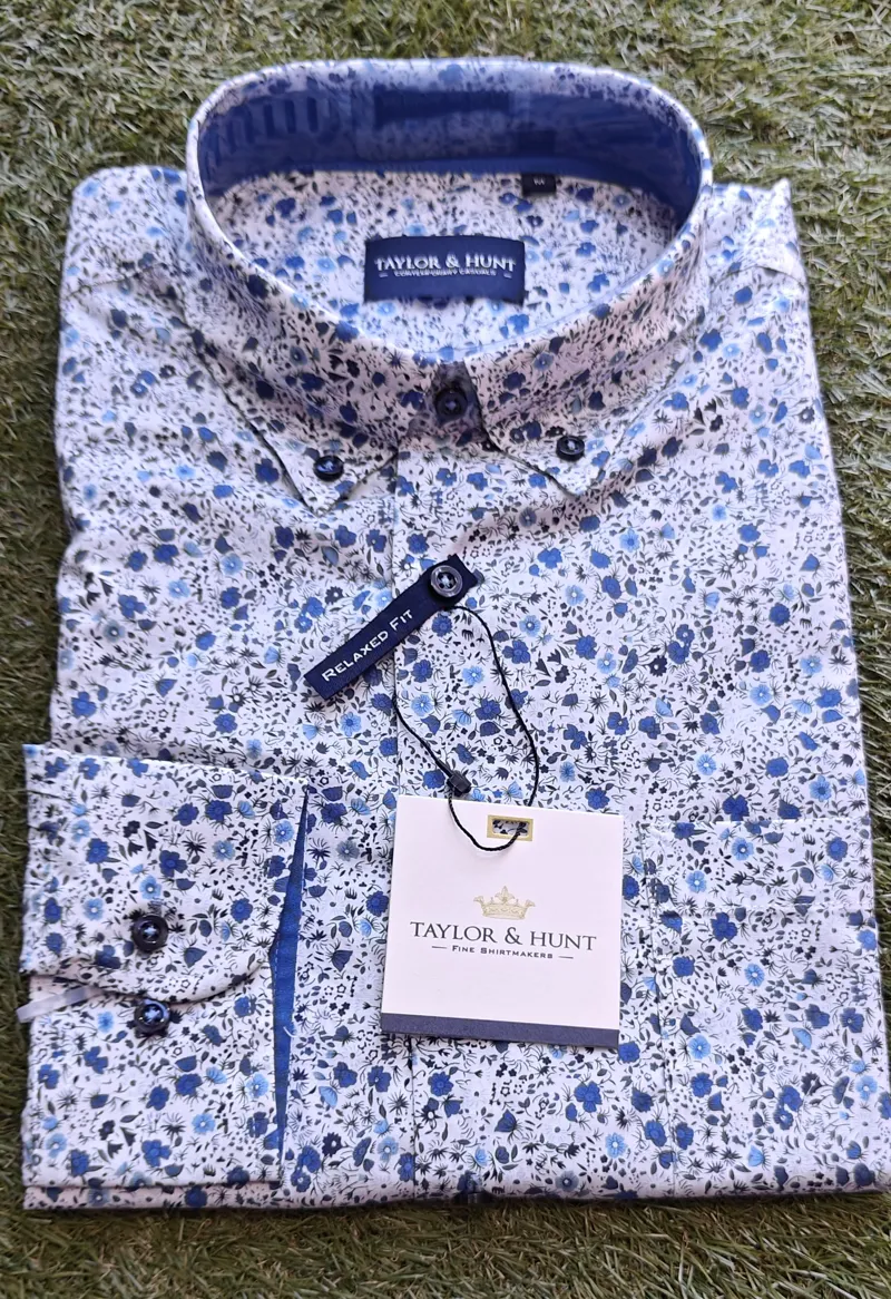 Taylor Hunt Shirt Blue Floral  THPT011