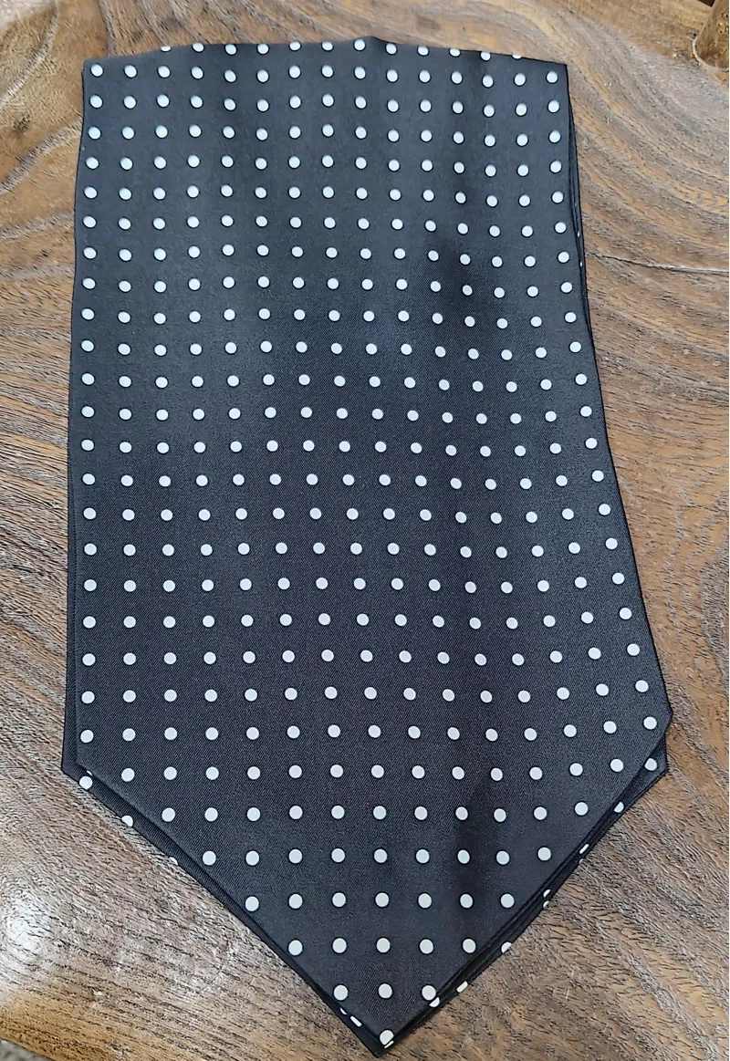 P.L. Sells Silk Cravat Black Spot 