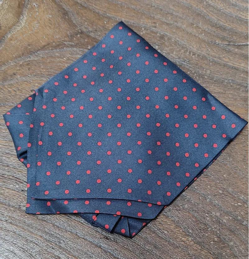 P.L. Sells Silk Cravat Navy Spot 