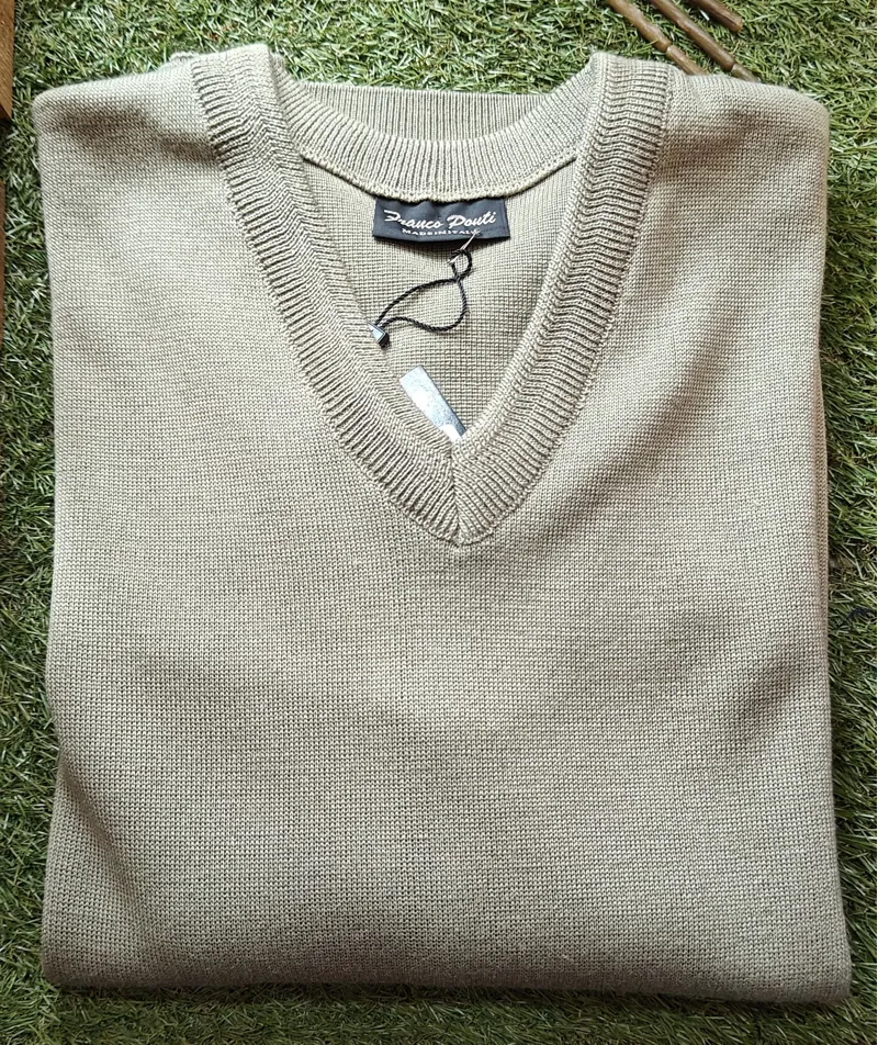  Franco Ponti V-Neck Jumper 50/50 Sage K01