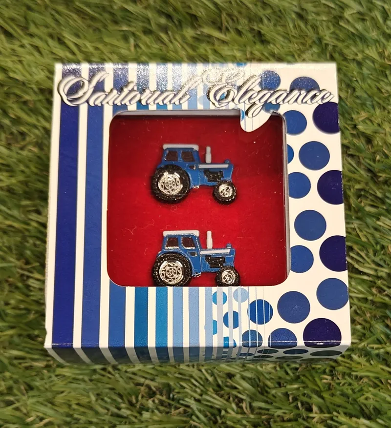 Sophos Novelty Cufflinks Tractor Blue