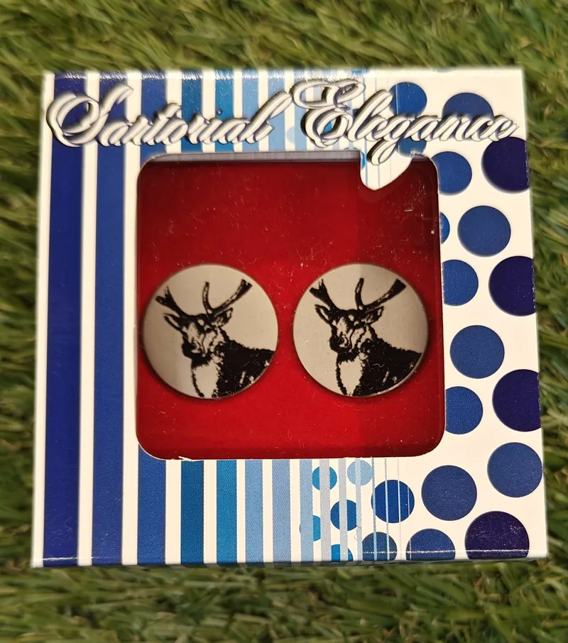 Sophos Novelty Stags Cufflinks Chrome