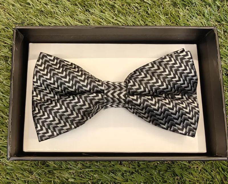 St. George Chevron Bow Tie Grey