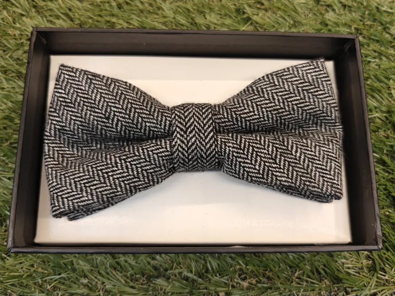 St. George Herringbone Grey Bow Tie